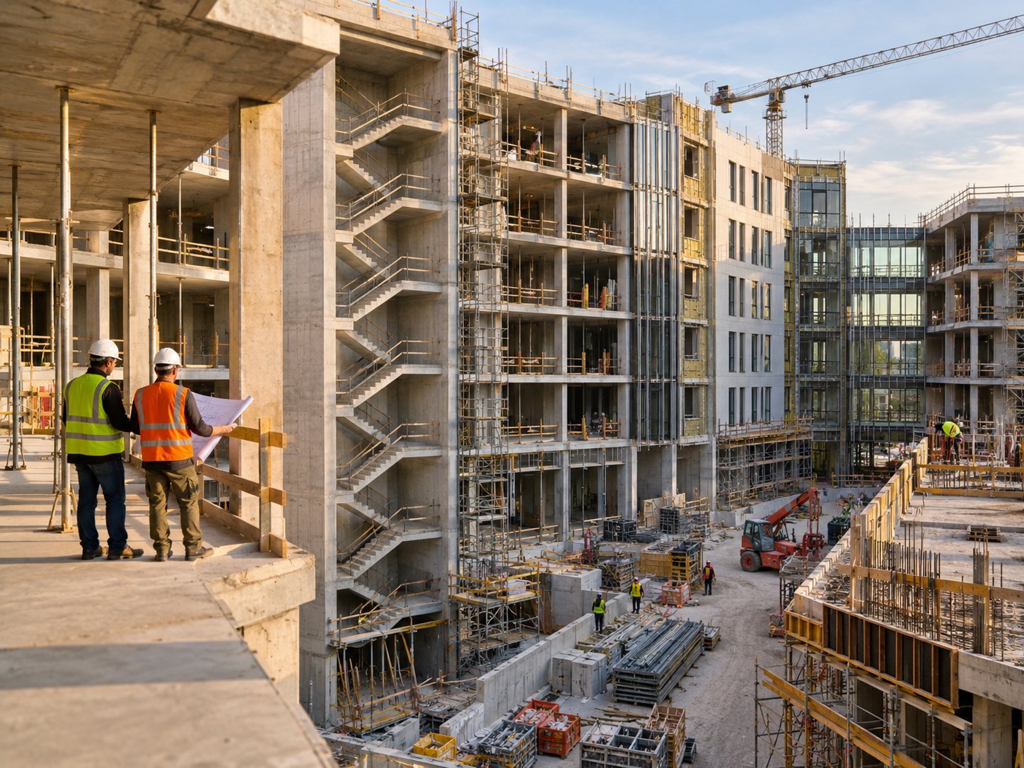 Perspectivas de los trabajos de estructura y fachada